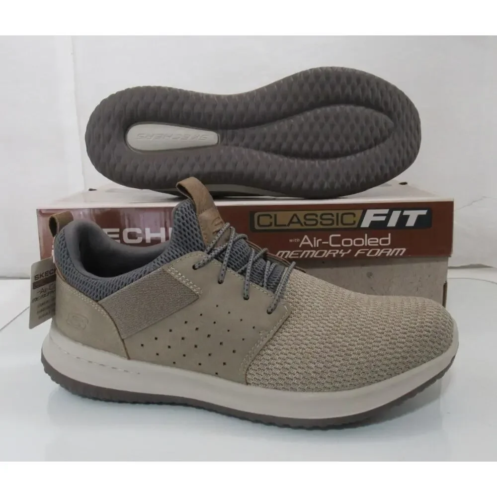 Men's Skechers Classic Fit Delson Camben Slip On Shoes Sneakers Taupe Size 11